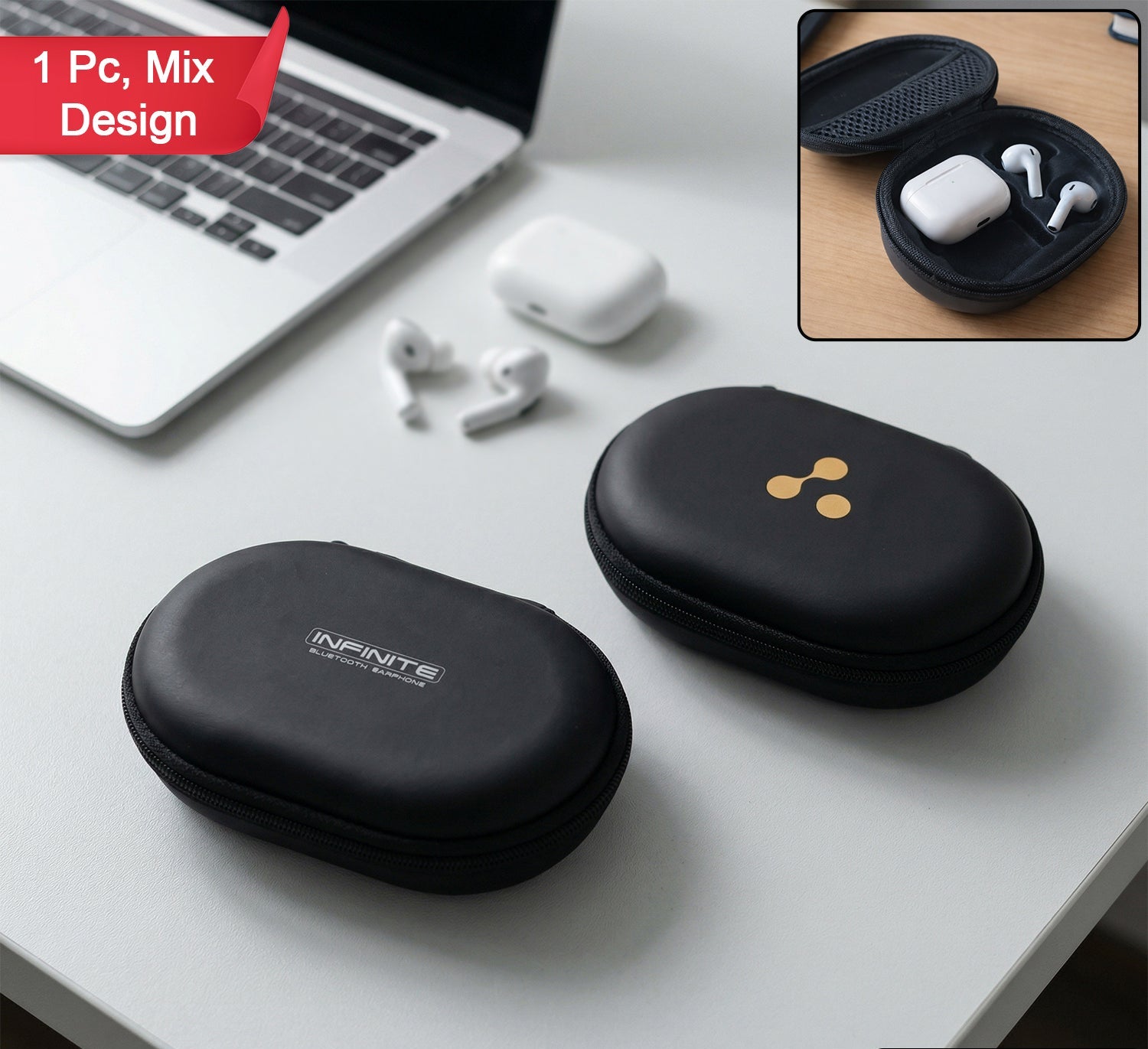 Portable Earphone Carrying Case (1 Pc Mix Design)