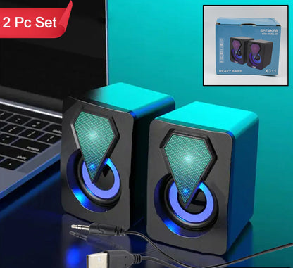 Rgb Desktop Speakers Plug And Play Usb Powered Speaker (2 Pc Set)
